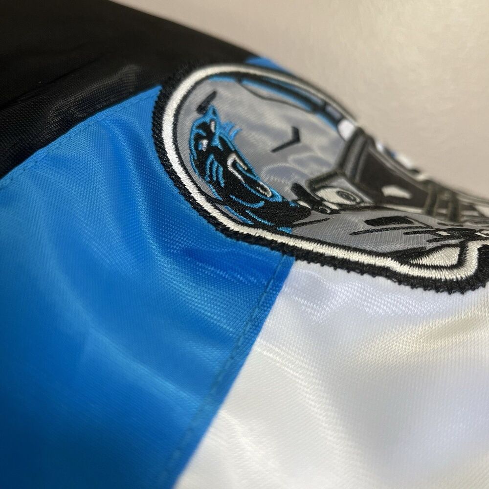 Carolina Panthers Men M Starter NFL Black Blue Satin Varsity Jacket Football - Picture 5 of 16